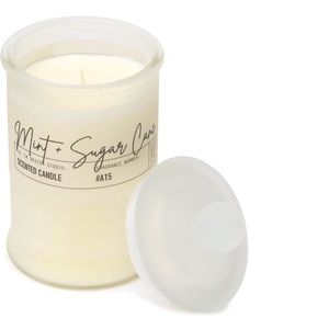 Large Mint Sugar Cane Frosted Candle